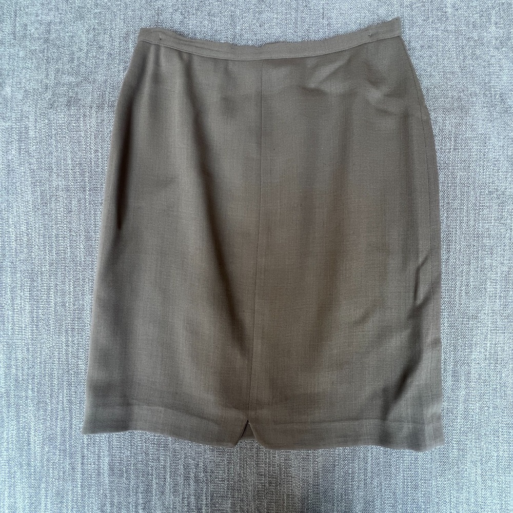 VTG Giorgio Armani Le Collezioni Skirt Womens 40 US 6 Taupe Wool Pencil Italy